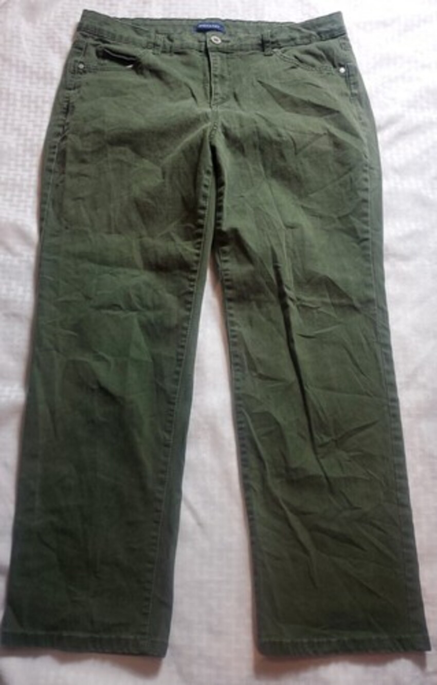 Bandolino MANDIE Slim Green Straight Leg Denim Jeans 16ws 16